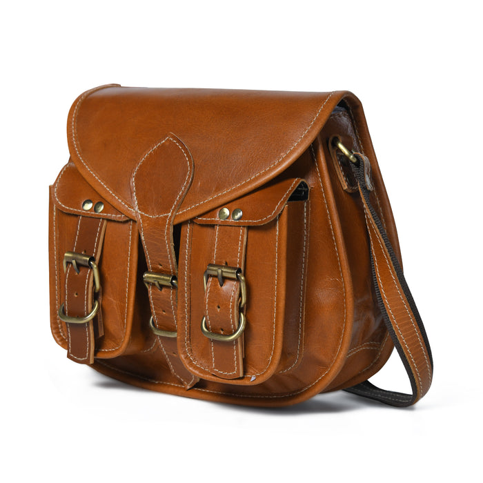 2-Pocket Leather Sling For Women