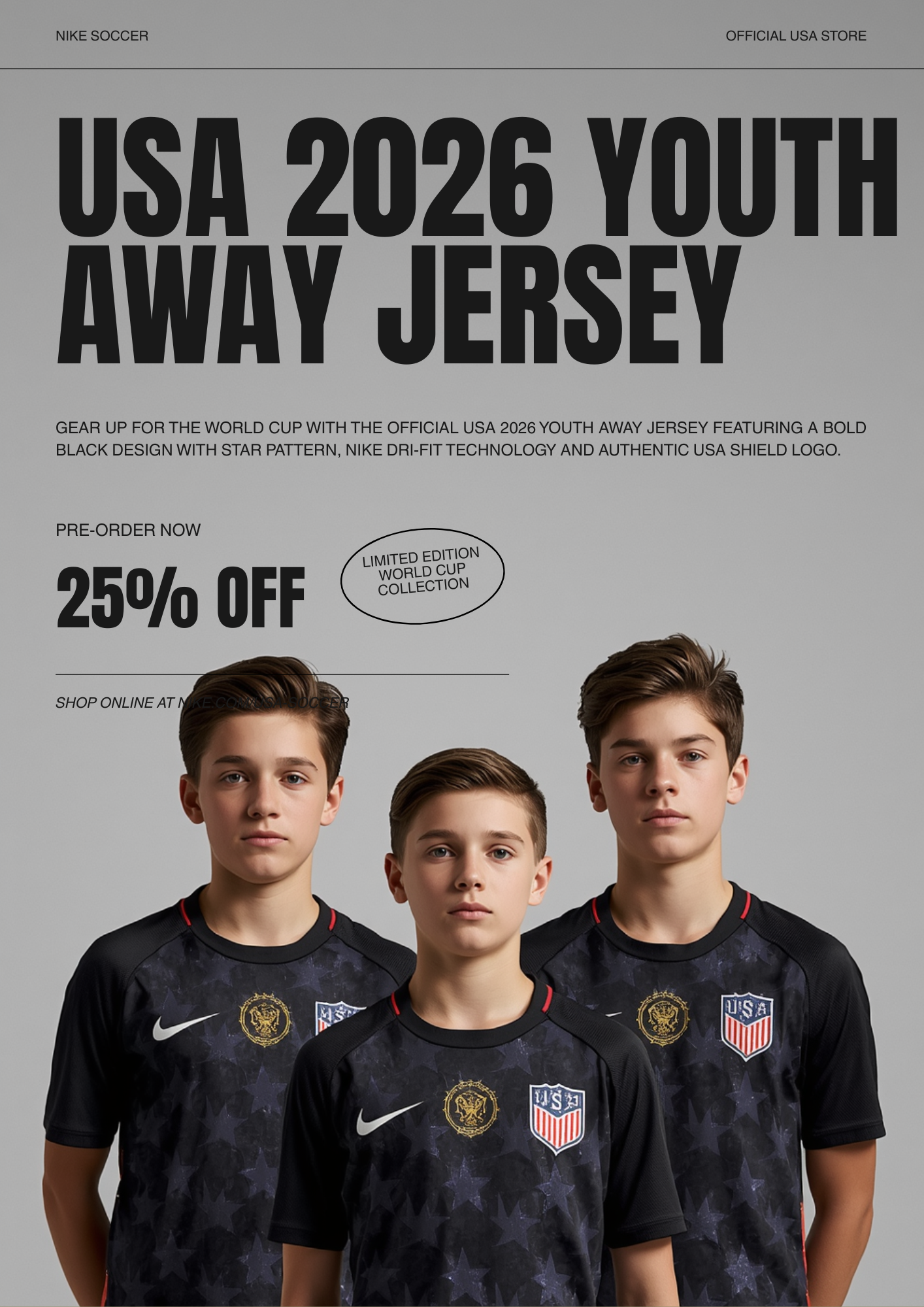 USA 2026 Away Jersey - Youth